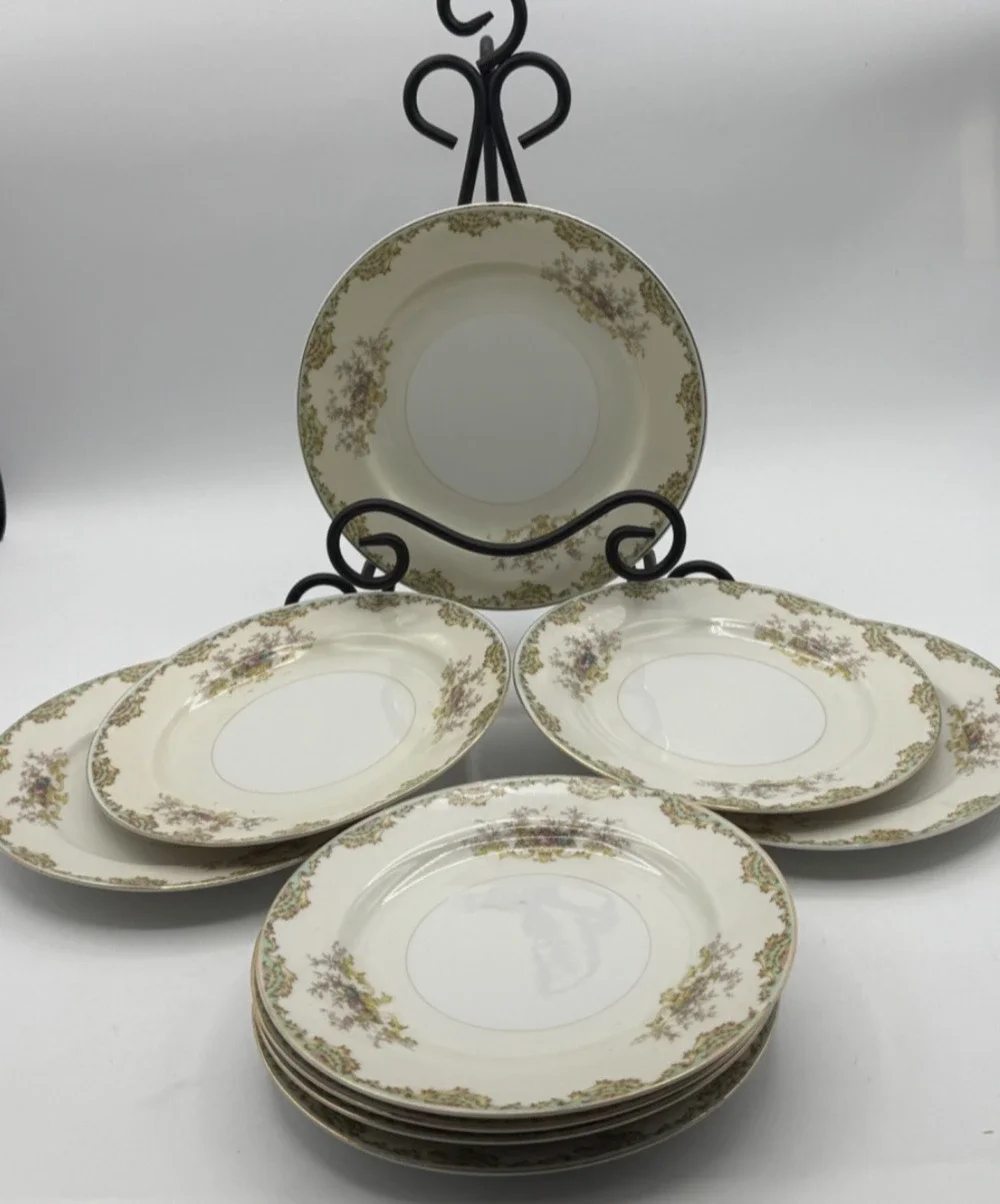 China~Made in Japan Vintage Hand Painted Bread Plates Floral Pattern 6 1/4